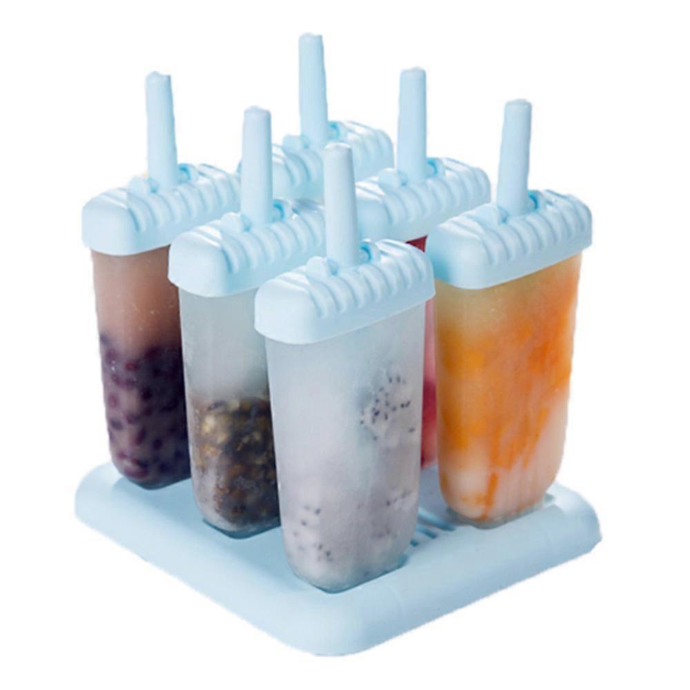 Set of 6 Ice Pop Molds, Popsicle Makers with Reusable Sticks