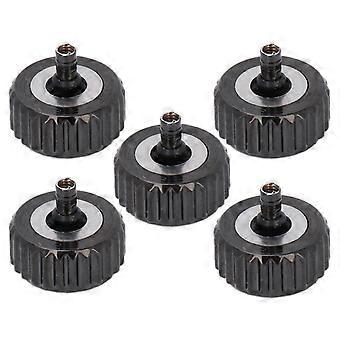 5pcs Watch Crown Spare Parts Black Steel Crown Watch Head Replacement Accessories for Quartz Mechanical Watch6mm / 0.24in