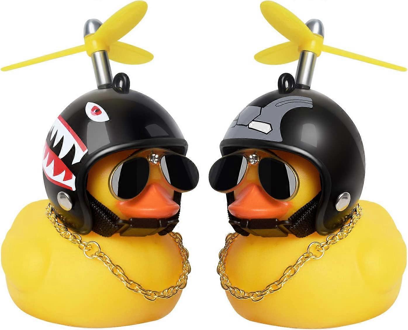 Rubber duck toy, duck car dashboard decorations, rubber duck car ornaments, cool duck with propeller