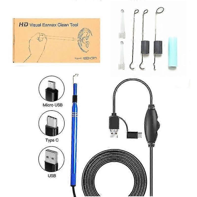 Visual Earpick 3 In 1 Usb Ear Endoscopes 5.5mm Camera Otoscope Earwax Cleaning Tool