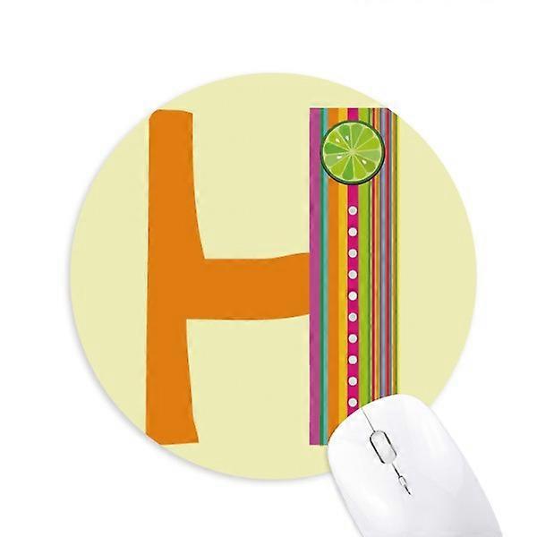 H Alphabet Orange Fruit Cute Pattern Mouse Pad