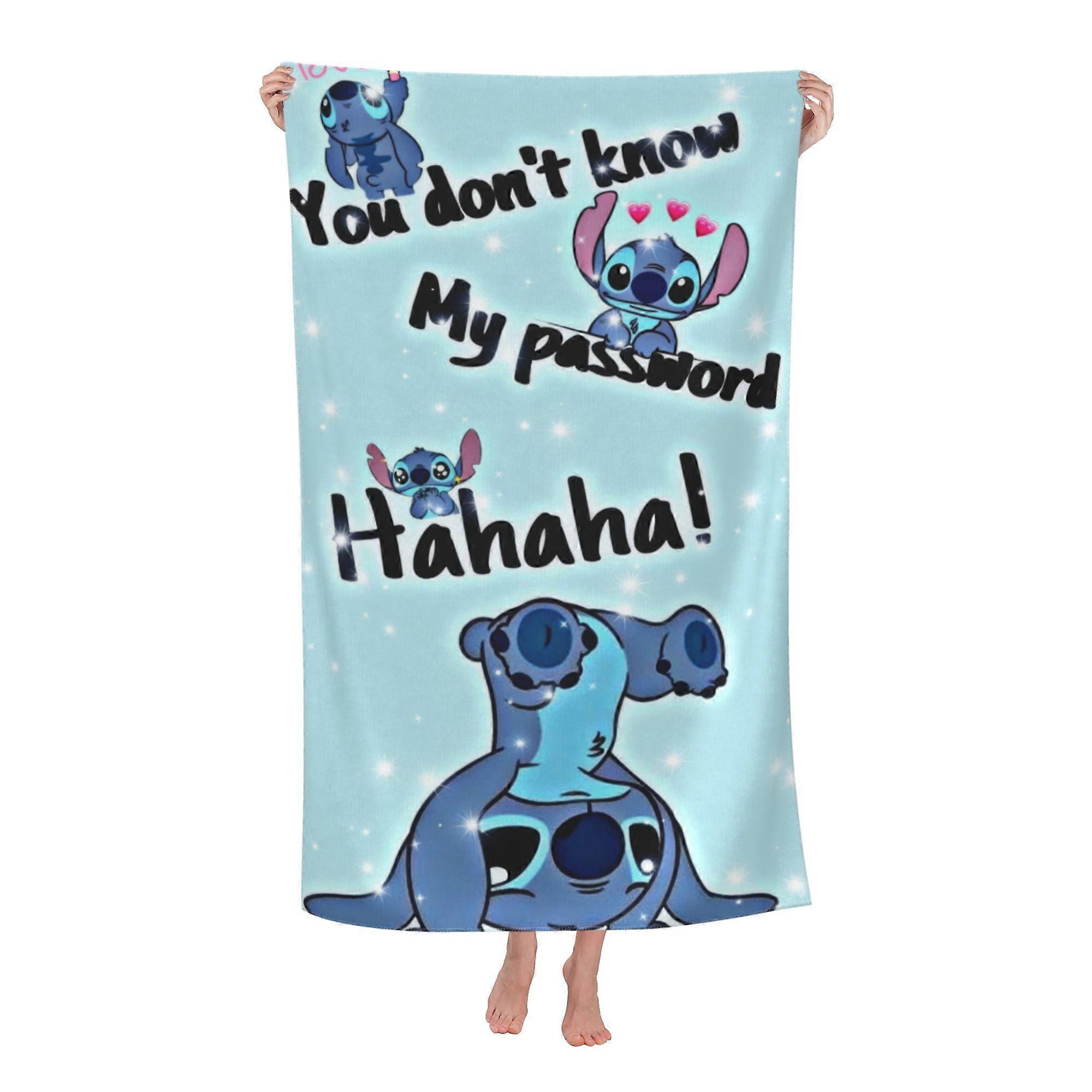w284Stitch Toalla de playa, toalla de baño grande de microfibraqlx284