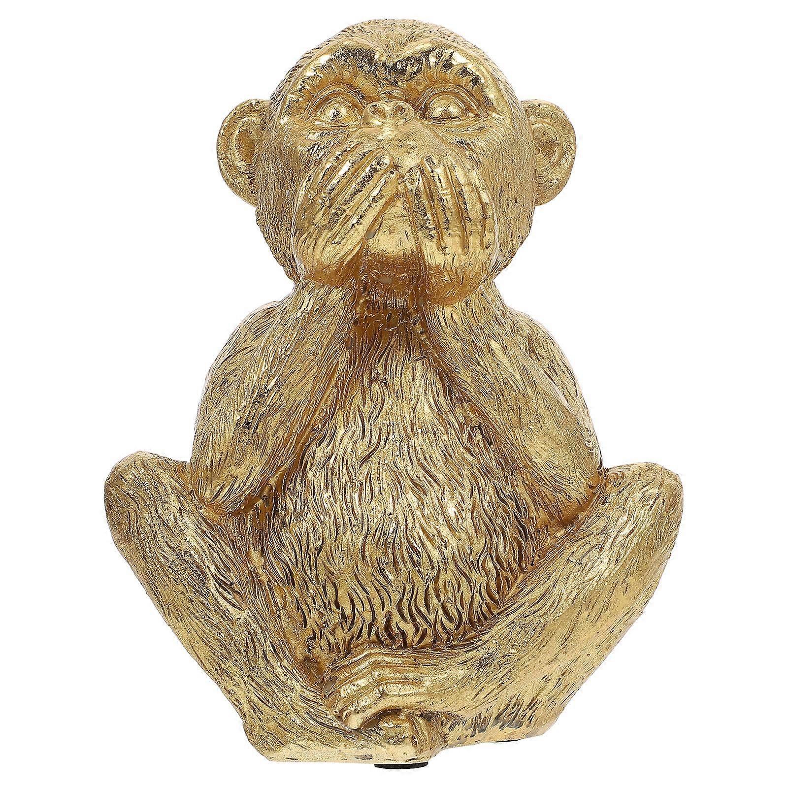Resin Monkey Adornment Delicate Monkey Figurine Home Desktop Resin Ornament