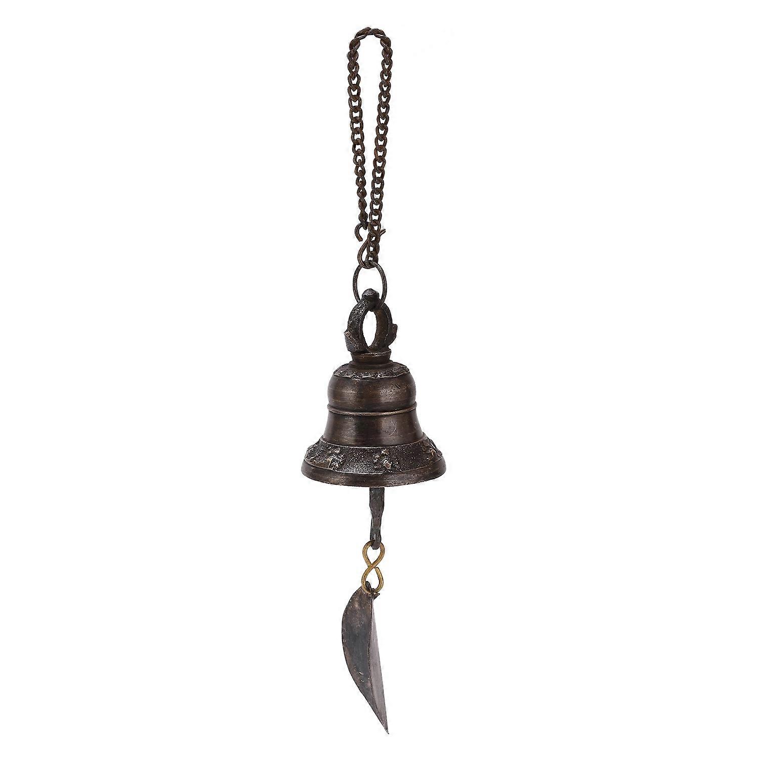Dinner Bell Nepalese Hand Made Copper Cast Iron Small Bell Wind Chimes Pendant for Wall Door Fence P