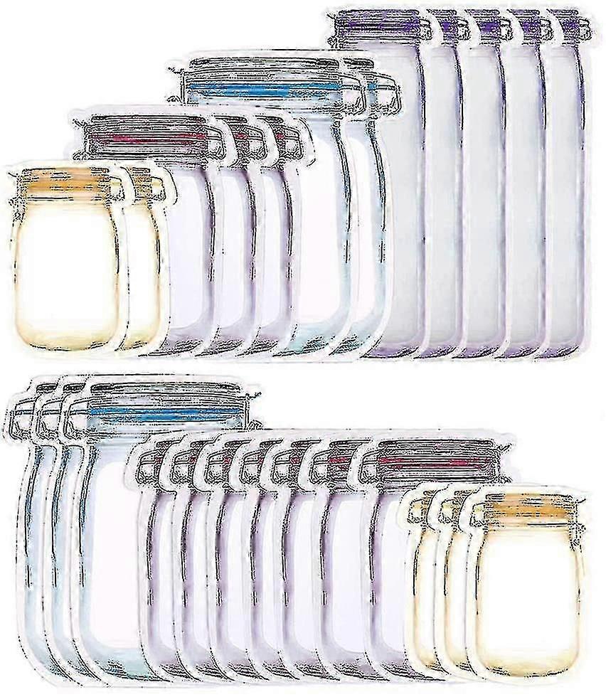Lot de 25 sachets à fermeture éclair, réutilisables, pour conserver les aliments