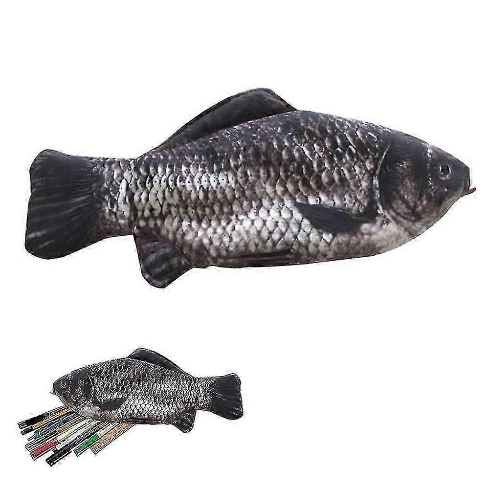 Simulation Fisk-formet penalhus blyant taske vandtæt blyant taske fisk mønt pung nyhed blyant taske interessant blyant taske holdbar brevpapir taske G
