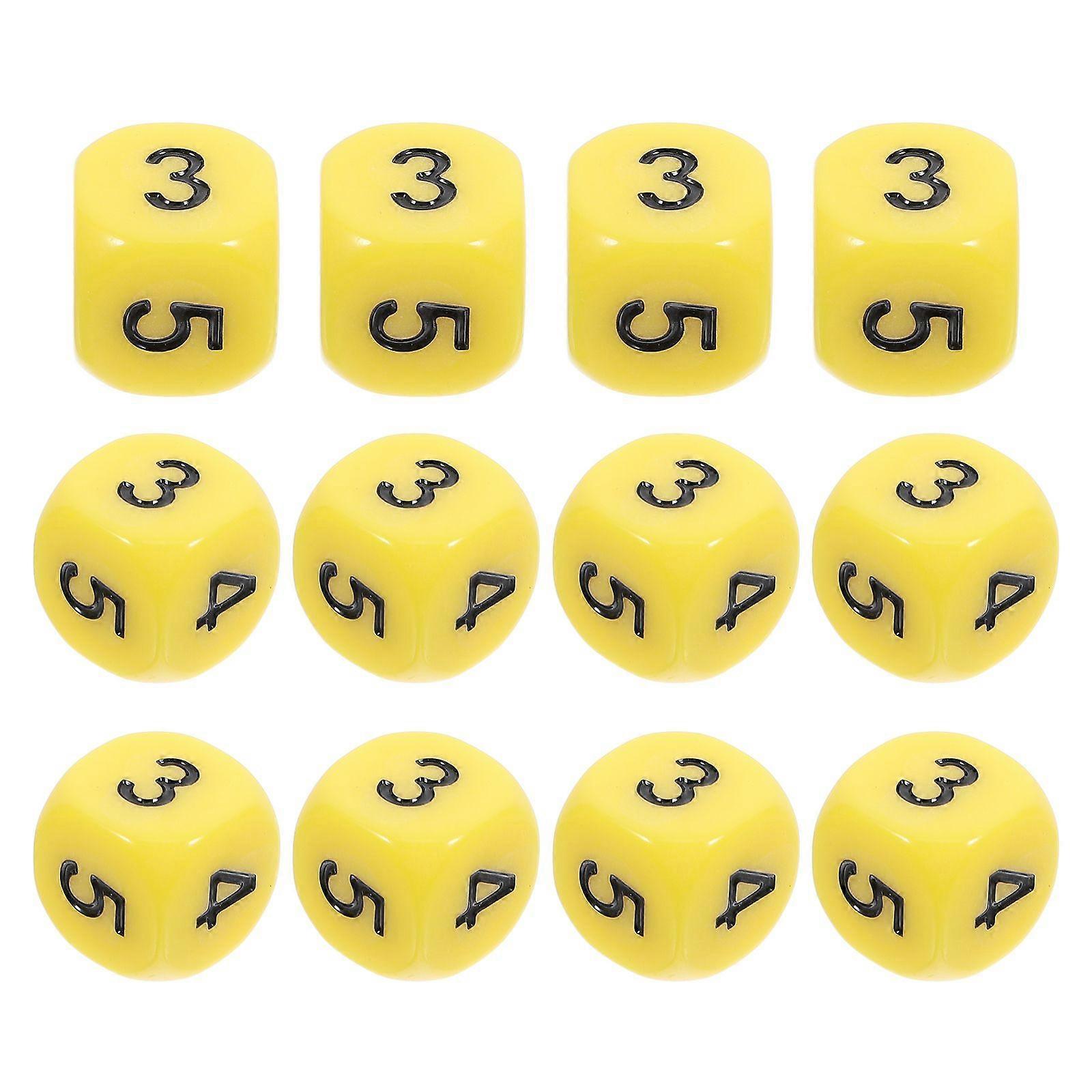 12pcs Number Dice Props Board Game Accessory Number Dices Math Learning Dices