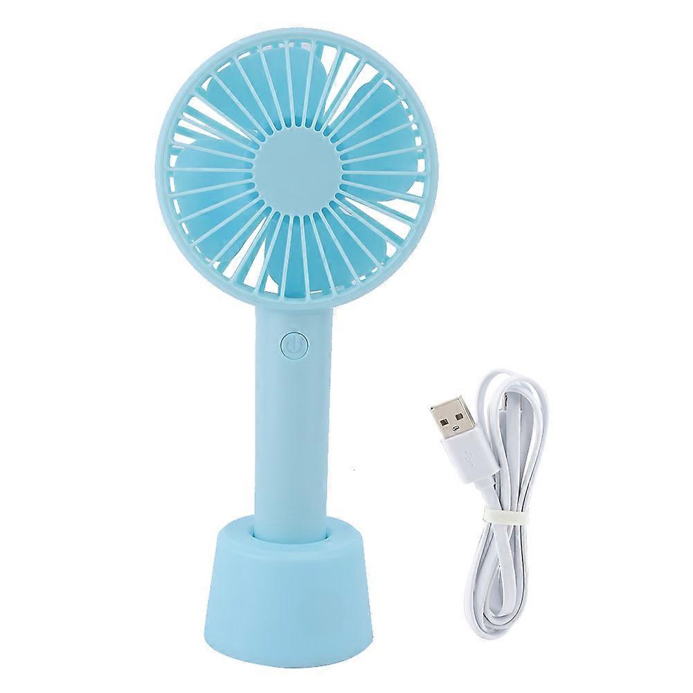 1Pc Mini Portable USB Charging Wind Adjustment Handheld Mute Fan(Blue)