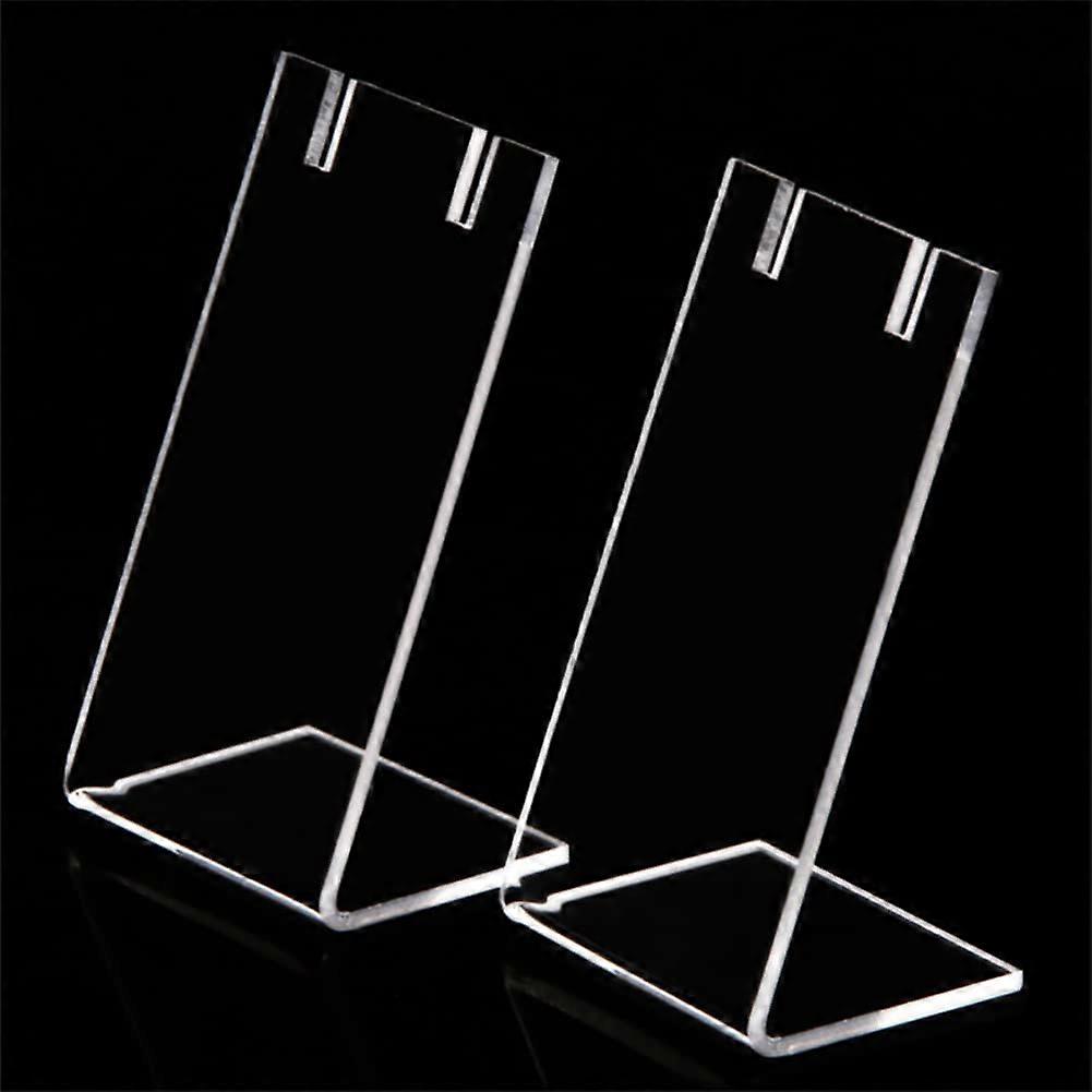Clear Acrylic Jewelry Display Stands Set of 4, Earring Holders and Necklace Racks, Small Size, Transparent Design