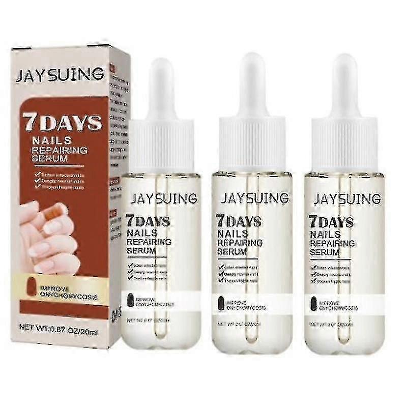 3pcs Jaysuing 7 日間ネイルリペアエッセンスエレメントリペア陥入爪肥厚グレーネイルハンドフットネイルリペアリキッド