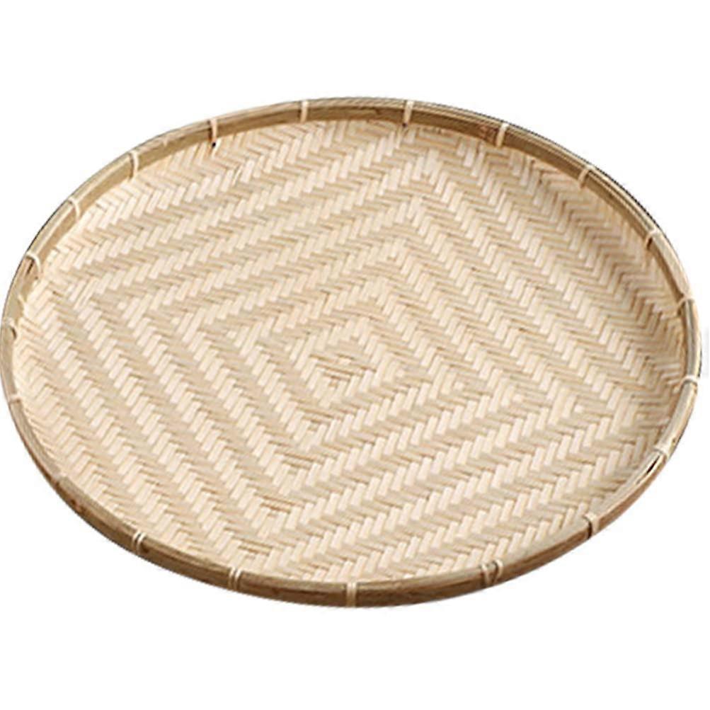 Round Bamboo Basket Decorative 12"