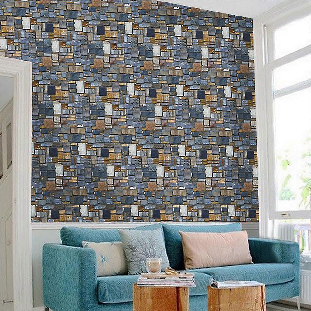 Wall Paper Brick Stone Effect Self-adhesive Wall Sticker Home Decor S