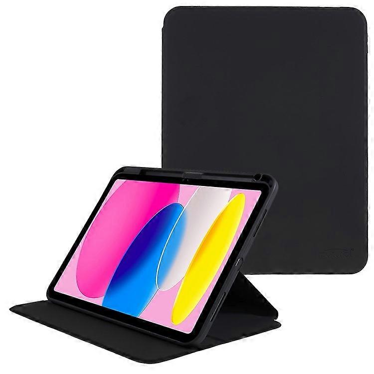 MUTURAL Compatible For iPad 10.9 (2022) PU Leather Stand Tablet Case Clear Transparent Back Shockproof Protective Cover with Pen H