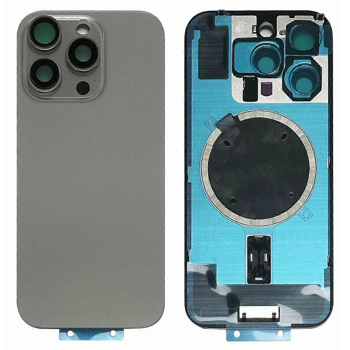 For iPhone 16 Pro Battery Housing with Bracket+Camera Lens Cover+Magnetic Ring Replacement Part