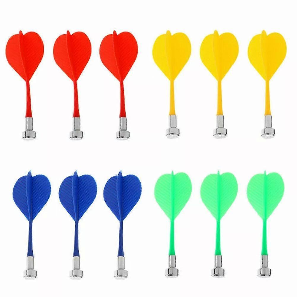 12x Colorful Magnetic Darts Safety Replacement Kids Dartboard Indoor Game