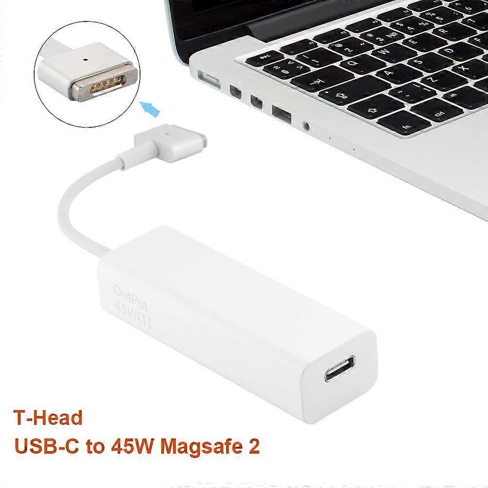 Type-C to 45W Compatible with MagSafe 2 T-Tip Charginger Converter Support 87W/61W Power