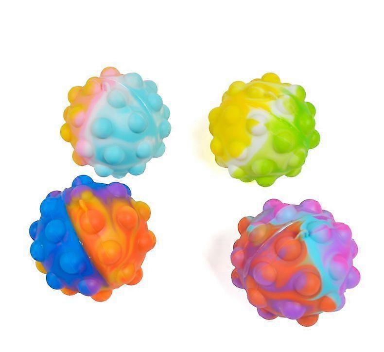 Pop Fidget Legetøj Its Ball Legetøj 4 stk. 3D Stressbolde It Pop Fidgets Pakke Festgaver til Børn Legetøj Autisme Sensorisk Legetøj