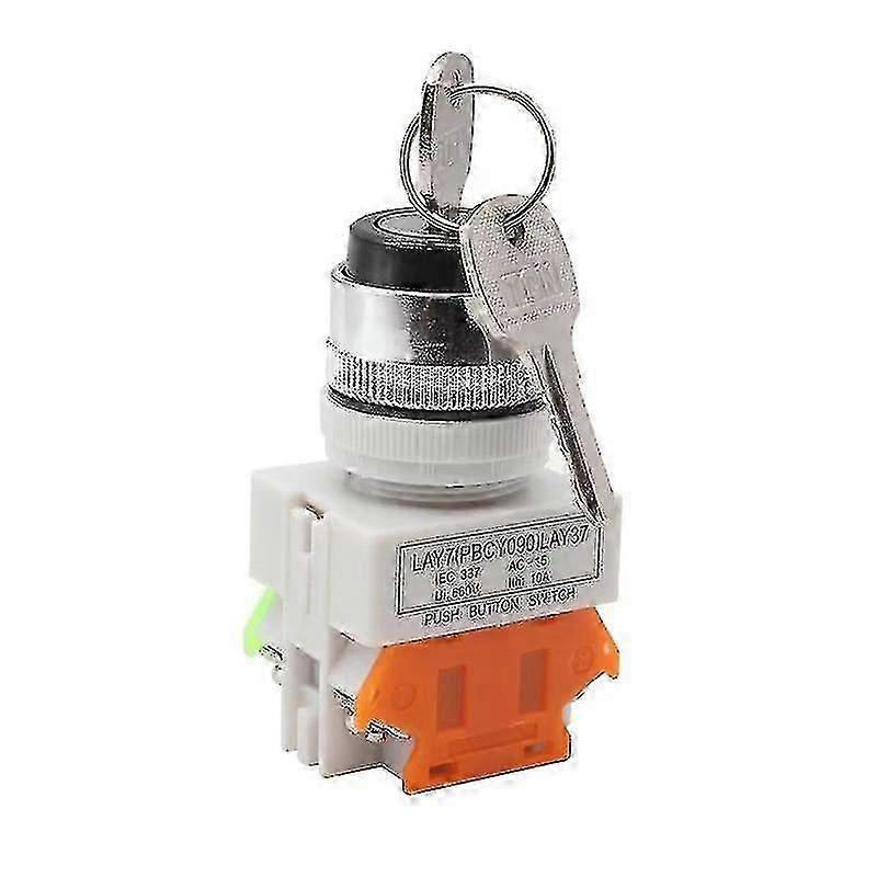 2-Position Key Lock Safety Switch 220V 5A Rotary Selector with 2 Keys