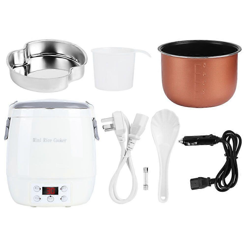 1.6L Portable Electric Mini Rice Cooker Smart Food Steamers for Home Car Use   Cigarette Lighter 12V
