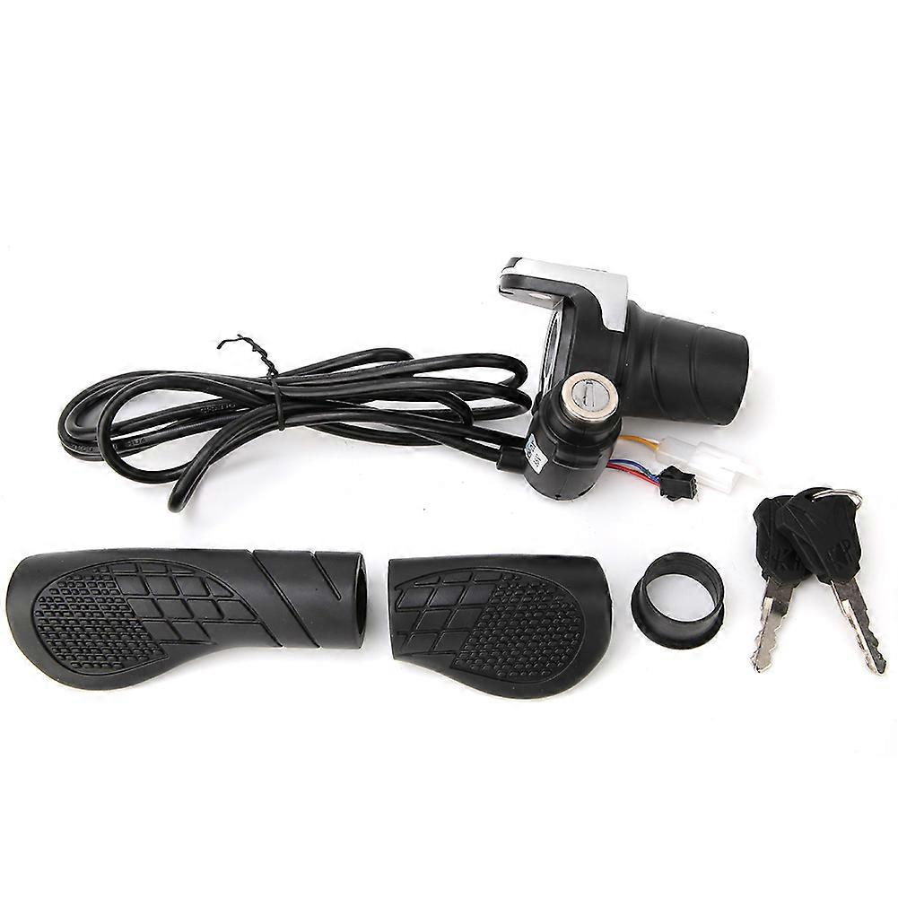 36V Electric Bike Handlebar with Twist Grip and Throttle, with LCD Display and Key Lock