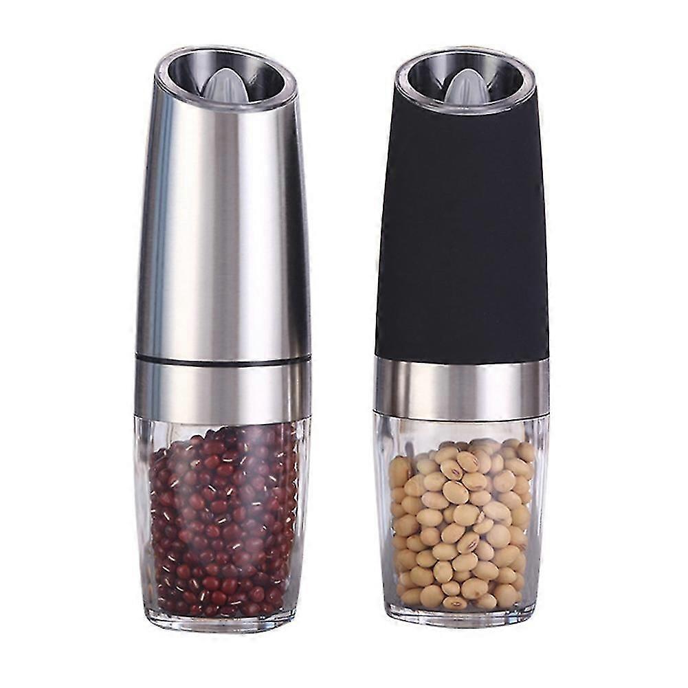 Electric Gravity Pepper Grinder Set of 2, Automatic Salt and Pepper Mill Grinder, Battery Powered