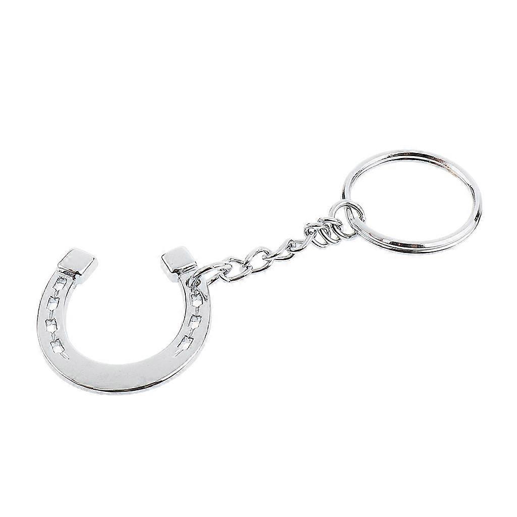 Lightweight Zinc Alloy Keychain Keyring Horseshoe Pendant Nice Gift Silver A