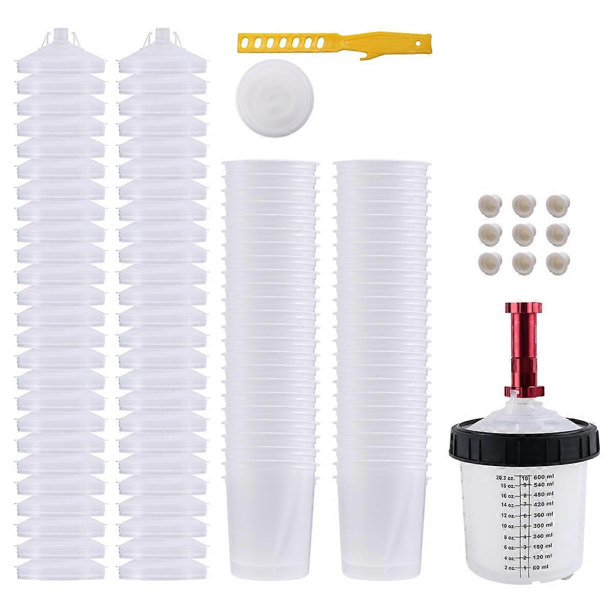 Paint Mixing Cup H/O Quick Cup Tank 20.3 Oz/600ML Disposable Paint Cup with Cup Adapter
