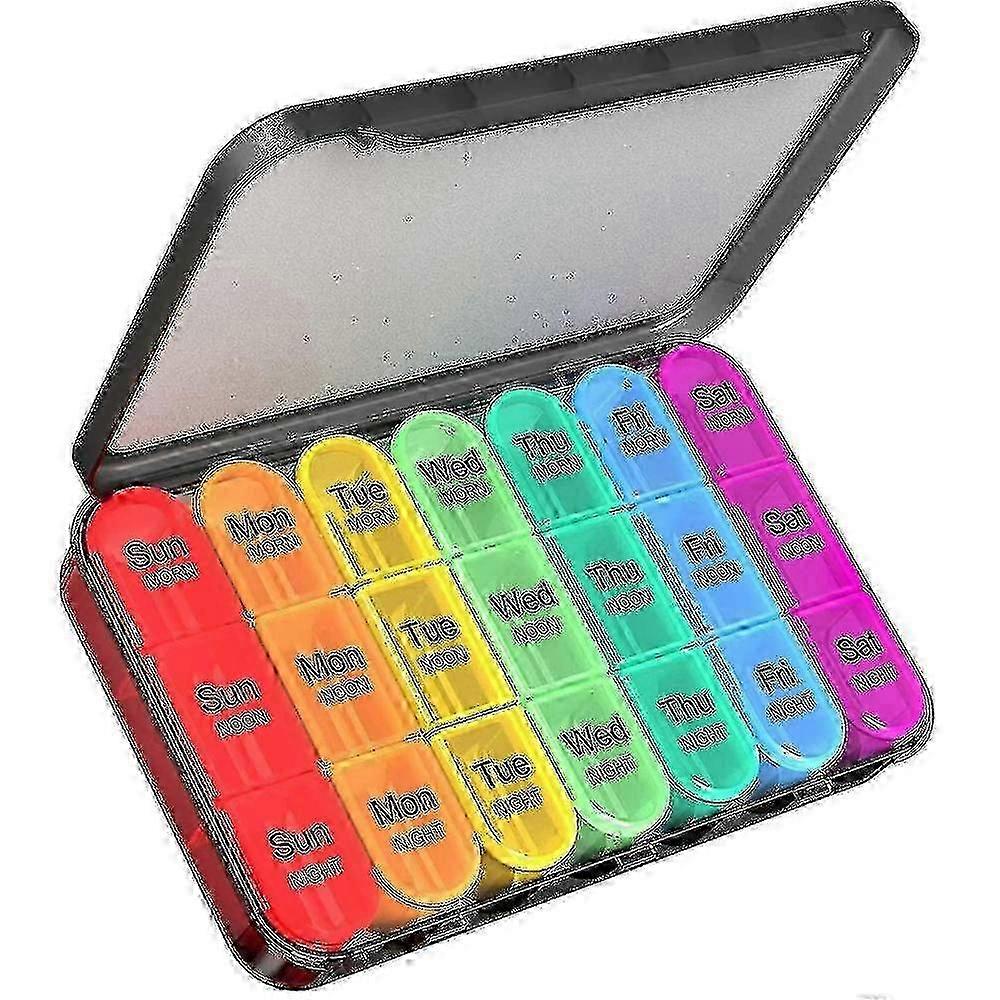 Weekly Pill Organizer 3 Times A Day - Large Pill Box 7 Day Medicine Organizer Pill Case ZMT