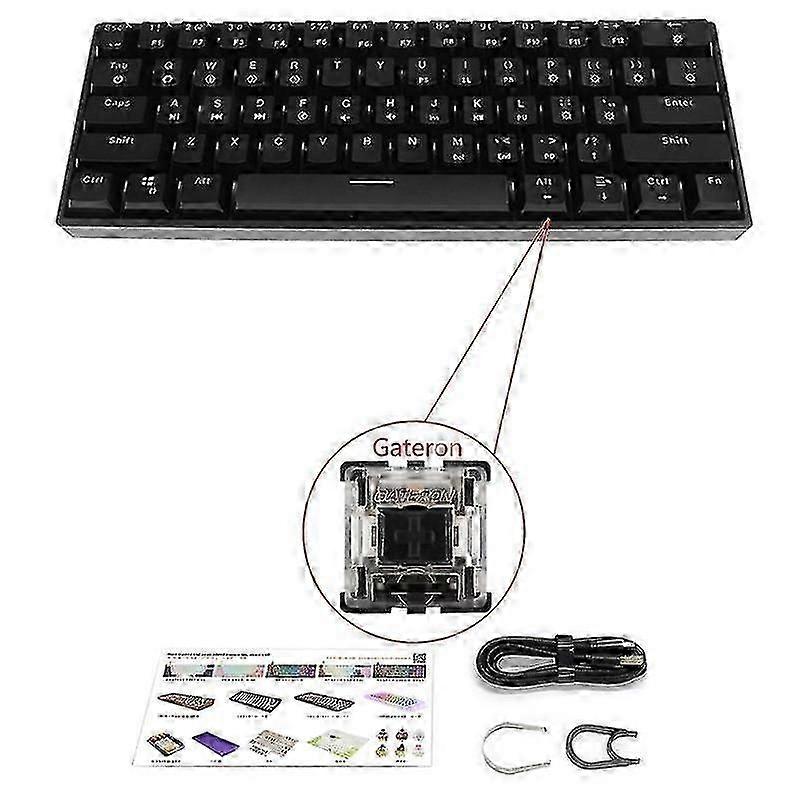 Rgb Led Backlit Wired Mechanical Keyboard,portable Compact Waterproof Mini