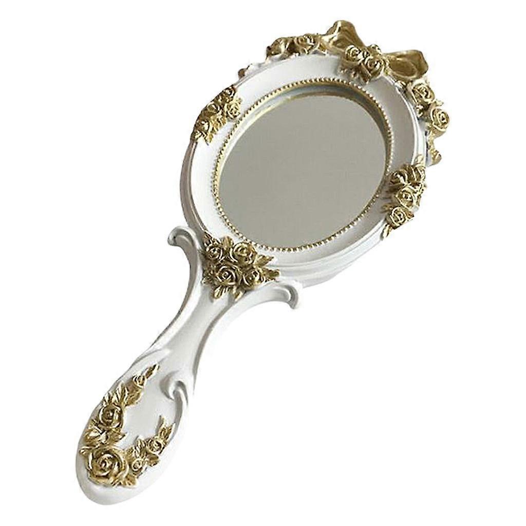 Hand Held Mirror Vintage Handheld Mirror with Handle Decorative makeup Mirror