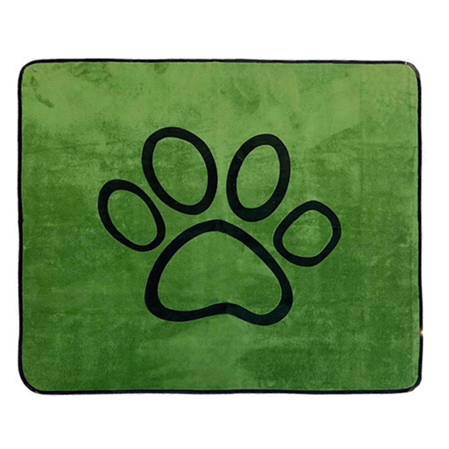 Washable Dog Pee Pad Dog Paw Print Reusable Puppy Pad with Non-Slip Backing Absorbent Leakproof
