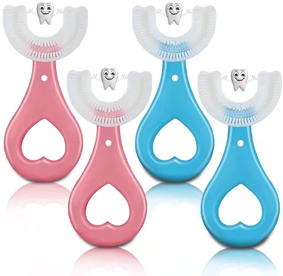 Kids U-Shaped Manual Toothbrush 4Pcs 360____ Oral Cleaning Tools (Aged 2-6)