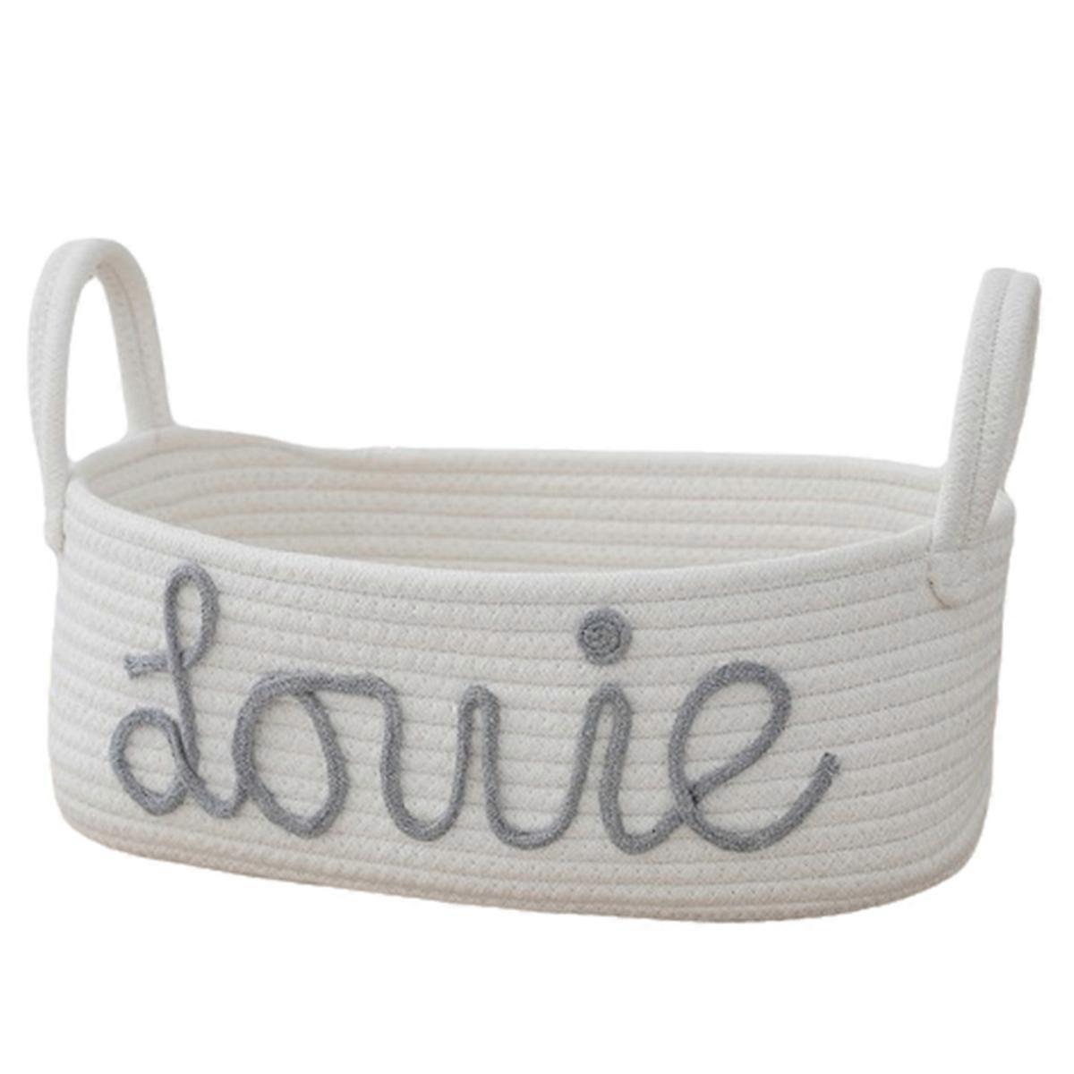 Rope storage basket with handles for household sundries, Gray