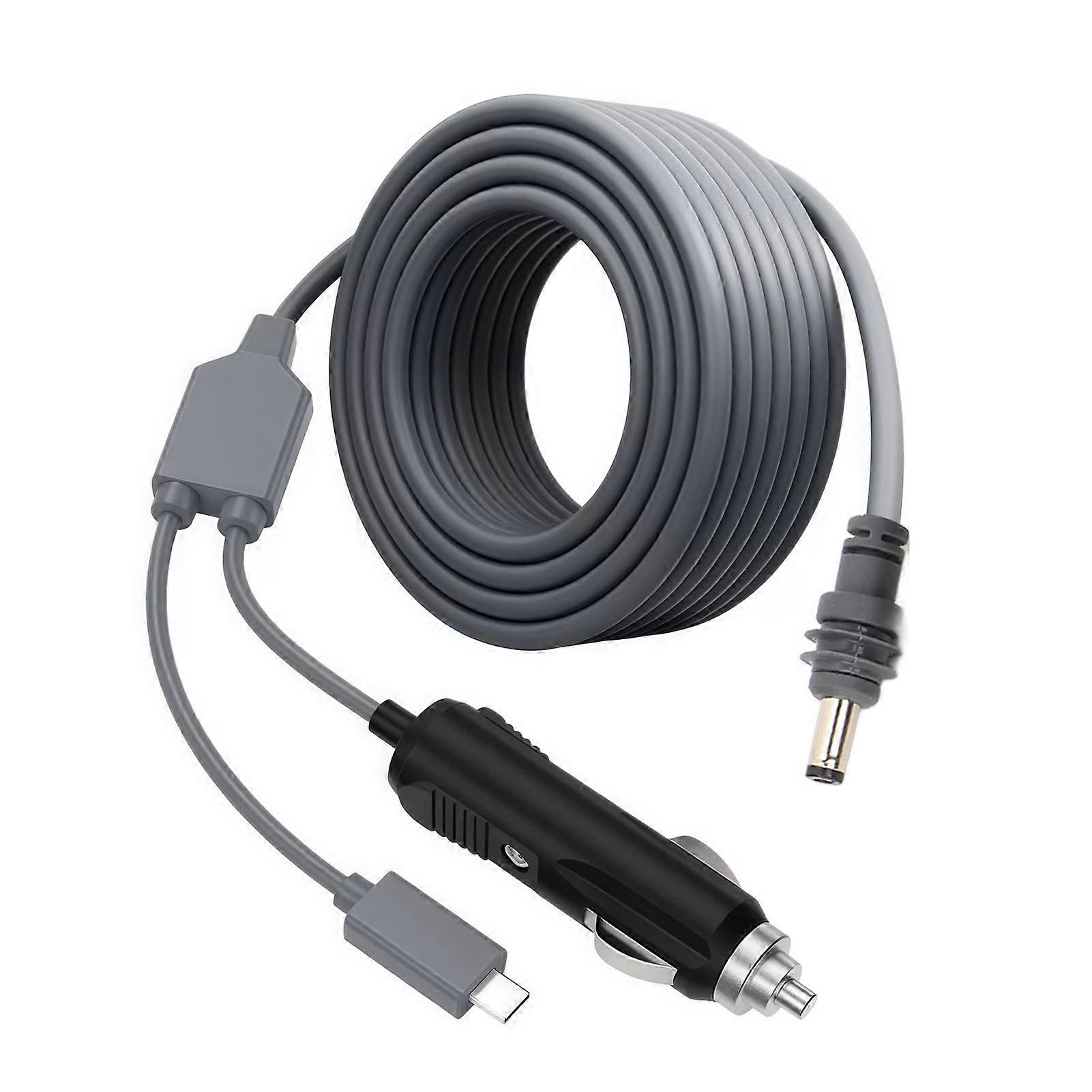 DC Power Cable 18AWG 2 in 1 Type C and Cigar Lighter Adapter to DC Power Cord for Mini Dish Antenna