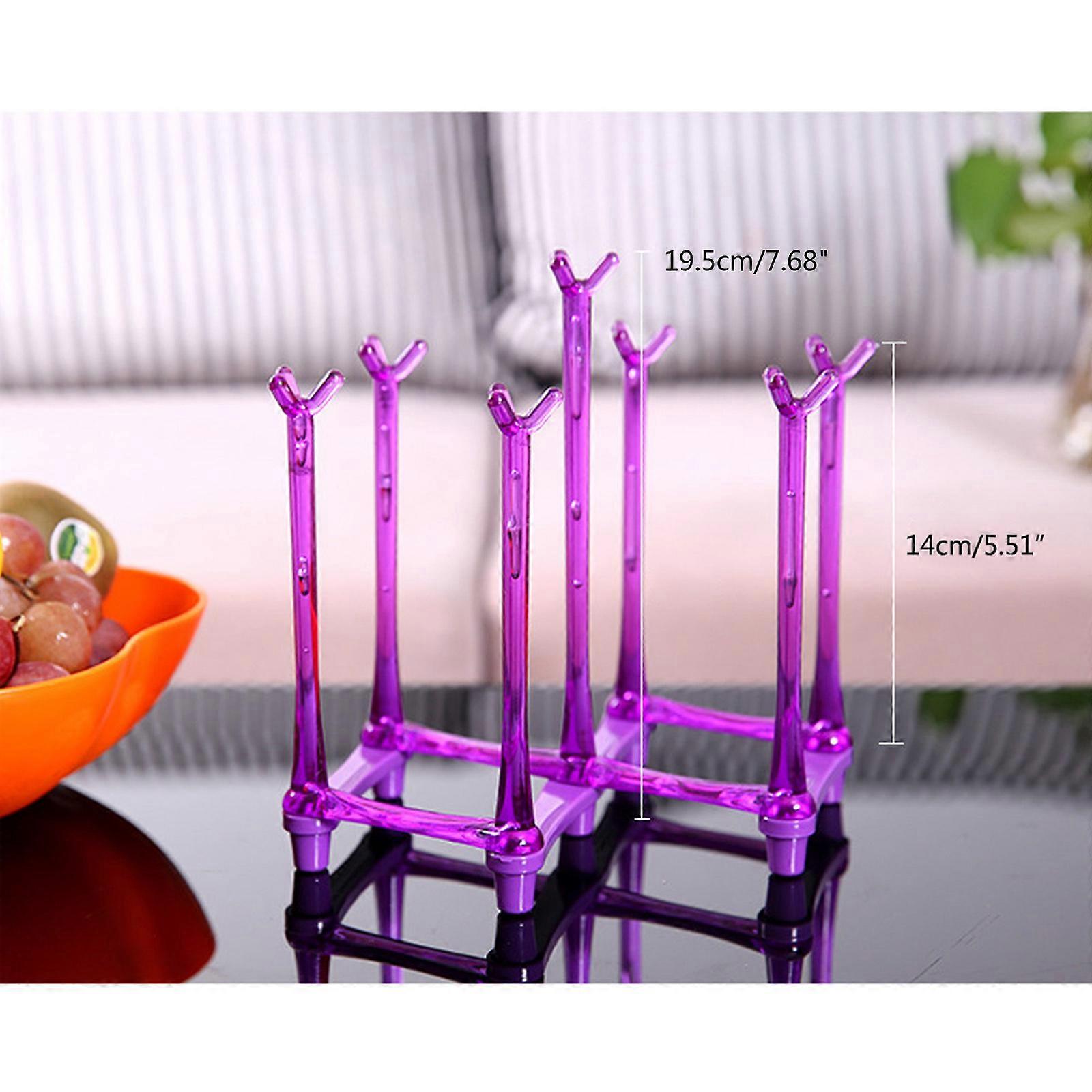 Practical Baby Feeding Bottle Drain Rack Nipple Feeding Cup Holder Storage Drying Rack Bottle Drying Machine for Home Purple