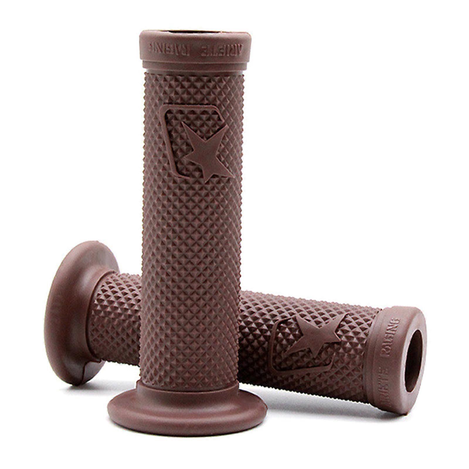 Rubber Bike Handlebar Grips Handle Bar End Bike Handle bar Rubber End Grips,Set of2  Dark Brown
