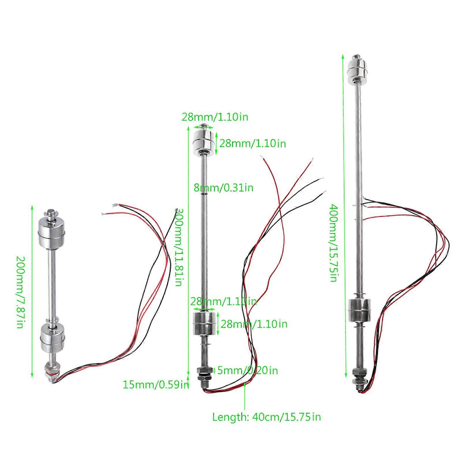 Stainless Steel Float Switch for Tank Liquid Water Level Sensor Double Ball Float Switch for Tank Pool Flow Sensors Multicolor