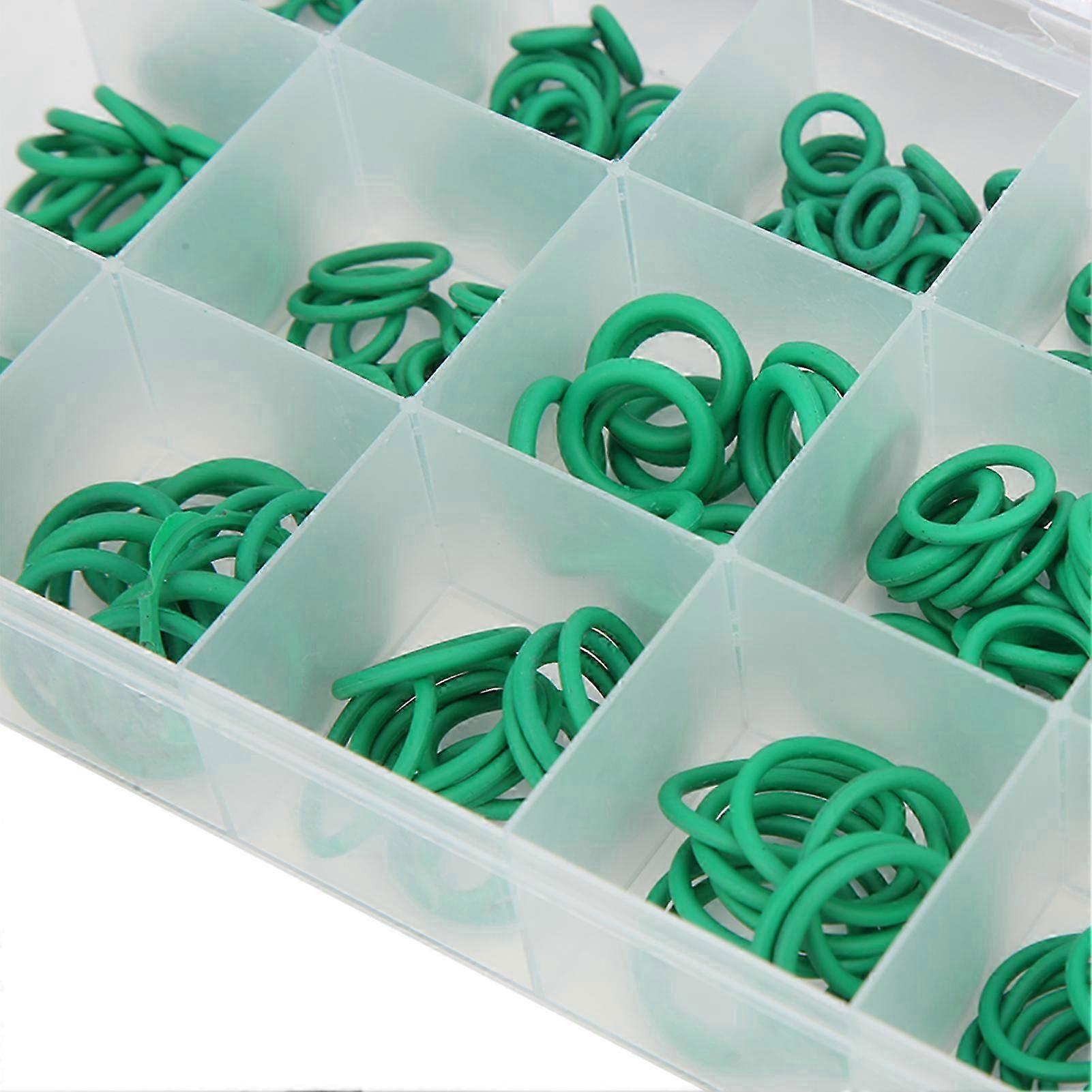 18 μεγέθη 270pcs πράσινο ORing εξαρτήσεων συλλογής σφραγίδων συμπιεστών κλιματισμού αυτοκινήτων πράσινο ORing για τη βρύση νερού