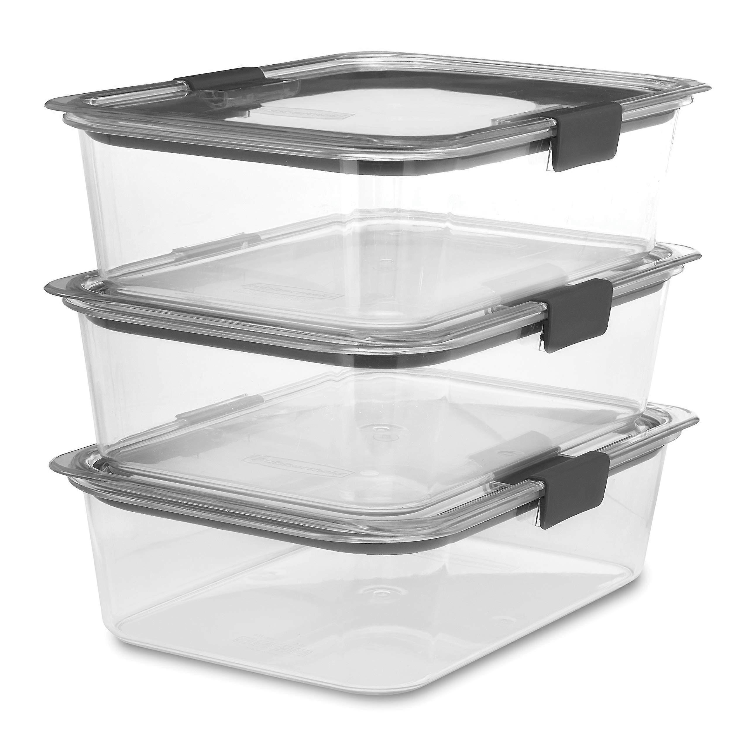 3 Pack Large Clear Food Storage Container 9.6 Cup