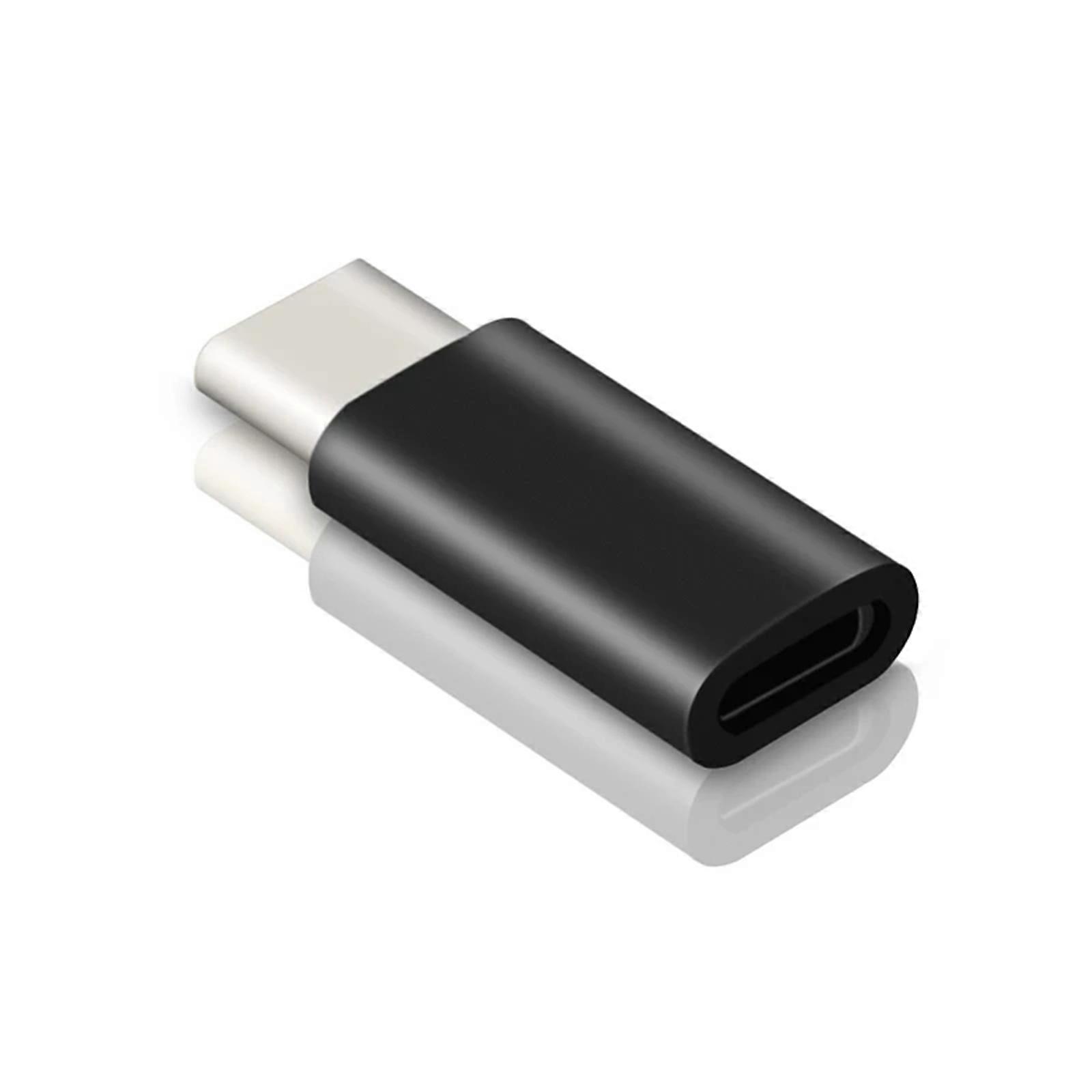 USB-C-Stecker auf 8-Pin-Buchse Adapter zum Laden, für Daten und Synchronisierung (Typ-C-Anschluss, schwarz)