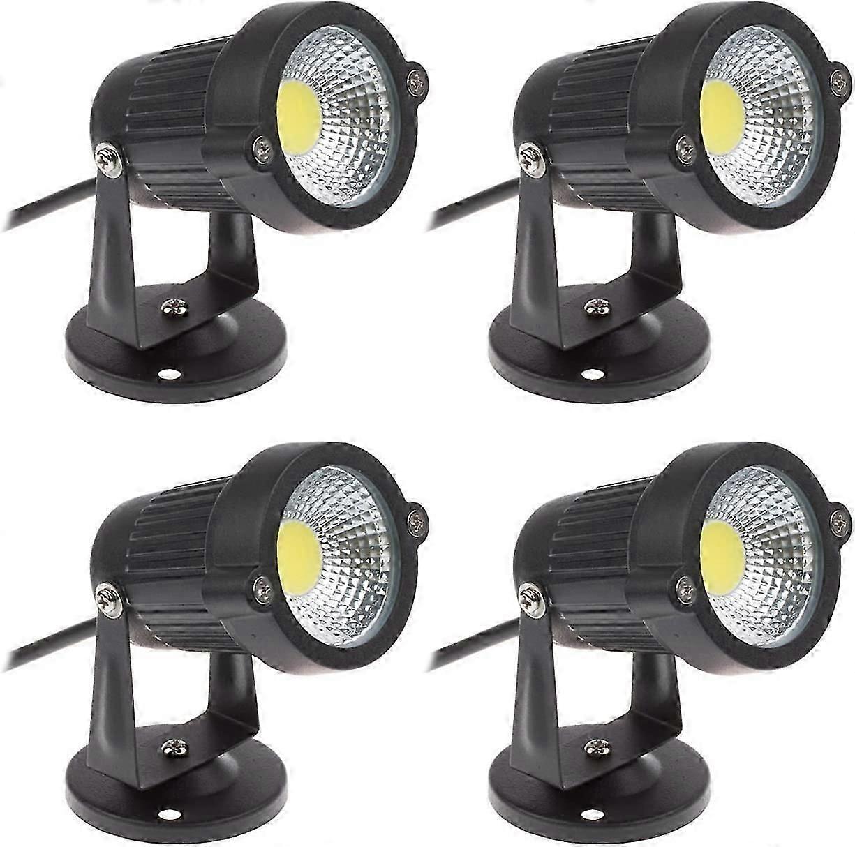 Zestaw regulowanych reflektorów LED 4 Cob 5W 220V, oświetlenie zewnętrzne (zimna biel