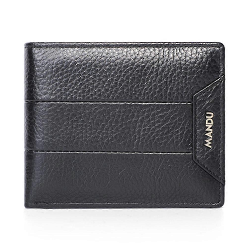 MANDU Mens Wallet Short Bifold RFID Blocking Multi Card Slots Large Capacity Slim Wallet