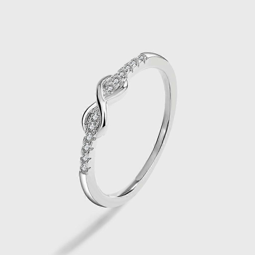 Simple Infinite 8-Character Exaggerated Personality Diamond Zircon Ring