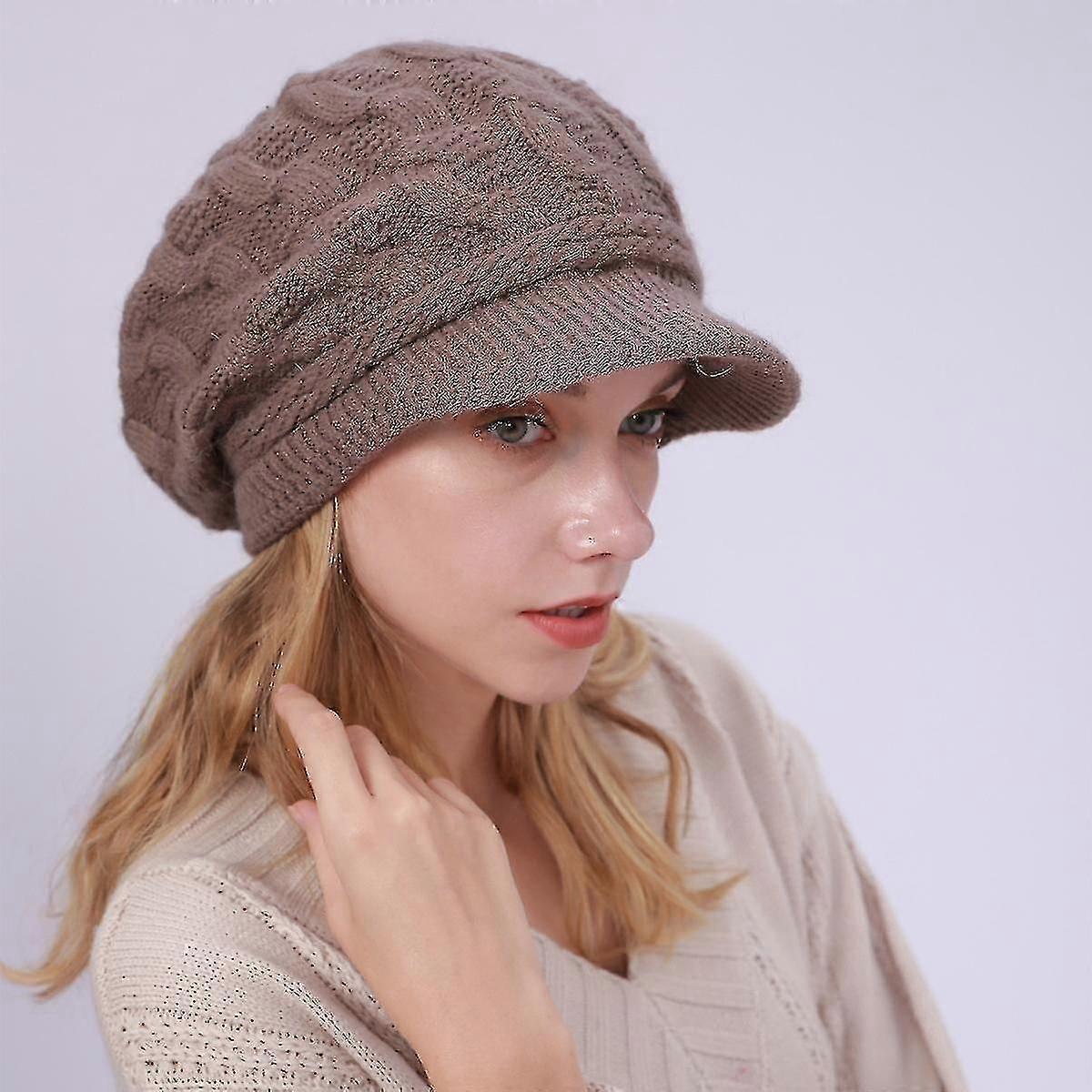 Winter Knitted Hat With Fleece Inside Lined Warm