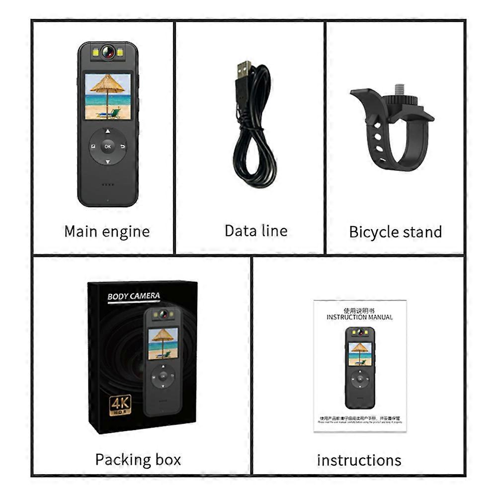 Outdoor BackClip Camera 4K High Clear Sports Cycle Camcorder Portable WiFi Wireless Camera Law Enforcement Recorder