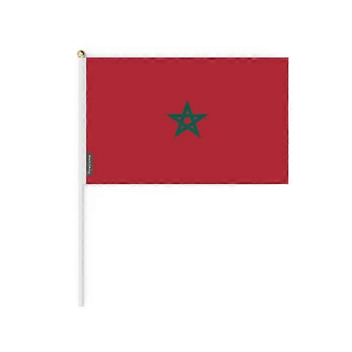 Mini Flag - Morocco - 14 x 21 cm - Pack of 50 - Polyester - Lightweight - Double-sided print