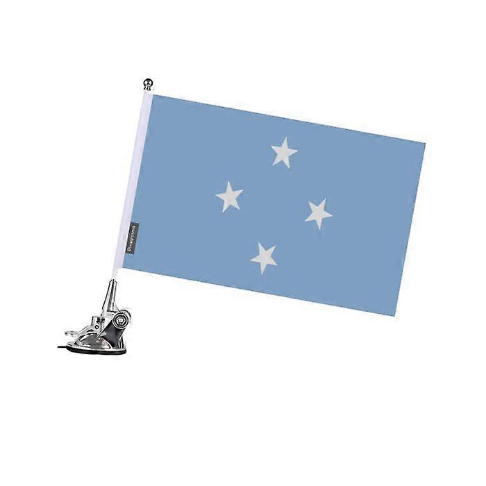 Flag - Federated States of Micronesia - 27 x 35 cm - Suction cup pole - Polyester - Double-sided print