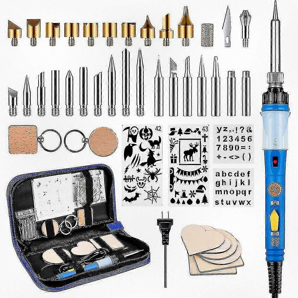 Kit di strumenti per la combustione del legno a temperatura regolabile da 60 W con punte multiple per pirografia e saldatura