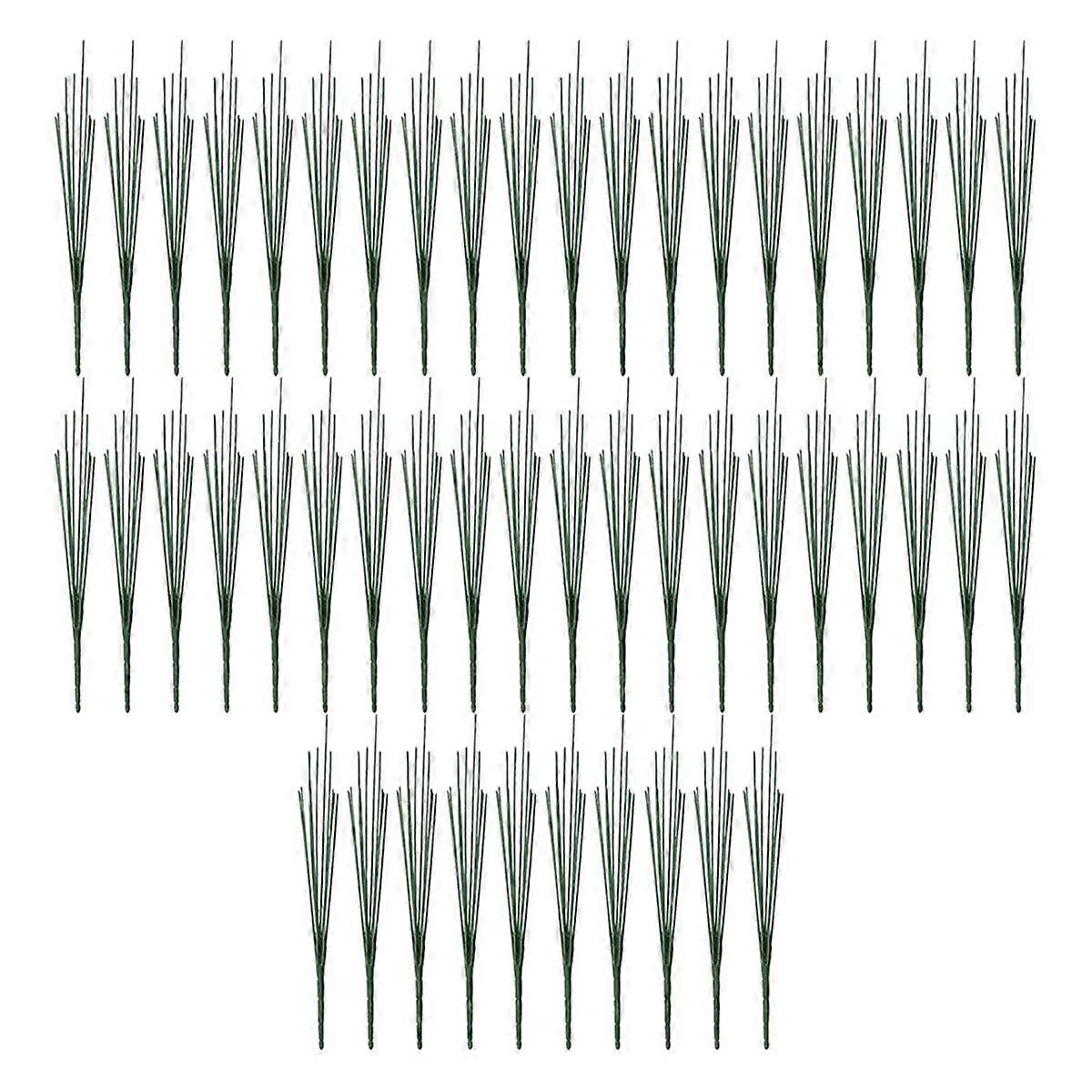 50Pcs 14 Inches Dark Green Floral Wire Stems Floral Wire for Plastic Artificial Flower Crafts DIY Cr