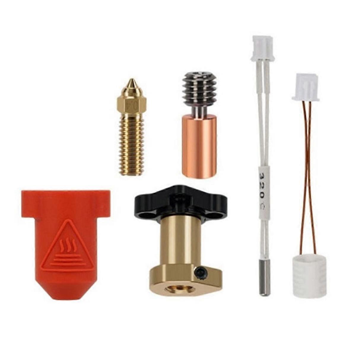 For K1/K1 Max Hotend Kit Ceramic Heating Block Brass Nozzle Bi-Metal Throat 300C Extruder Hot-End